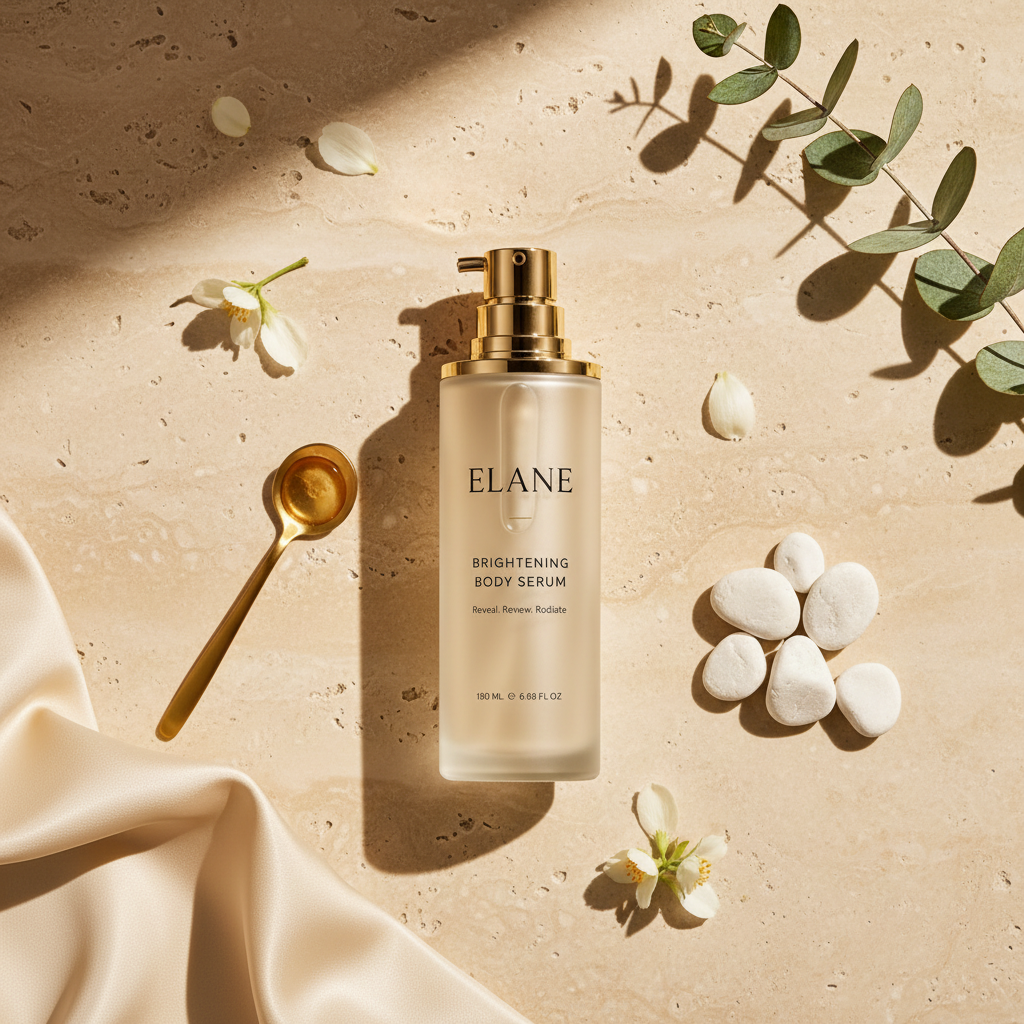 ÉLANE Brightening Body Serum — Flat Lay